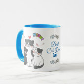 Mug Chats adorables Meow avec Coeurs Meilleur Chat Pap (Devant gauche)