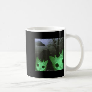 Mug Chats Aliens Ufo Drôle Effrayant Mème De Chat Pour