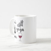 Mug Chats amusants Amateur de vin de Yoga (Devant gauche)