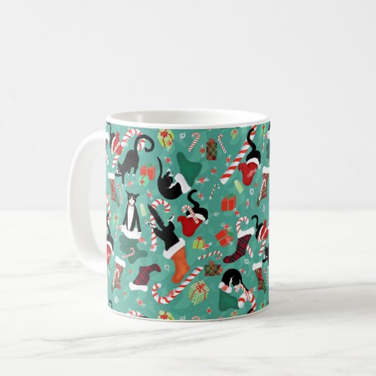 Mug Chats amusants bas de Noël (Devant gauche)