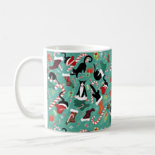 Mug Chats amusants bas de Noël (Gauche)