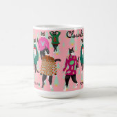 Mug Chats amusants dans des pulls de Noël moches, rose (Centre)