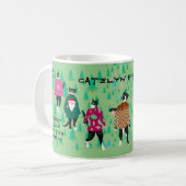 Mug Chats amusants dans les doux pulls de Noël vert (Devant gauche)