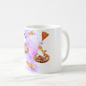 Mug Chats amusants faisant de la pizza dans l'espace (Devant droit)