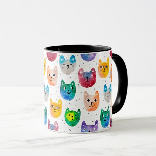 Mug Chats aquarelles et amis (Devant droit)