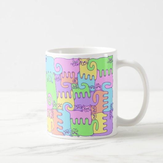 Mug Chats "arc-en-ciel de puzzle pelucheux " (Droite)