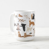 Mug Chats Art Chat maman ou papa Personnalisé Monogram (Devant gauche)