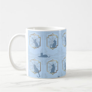 Mug Chats Art Déco Élégants - Bleu