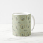 Mug Chats Art Déco Élégants - Vert (Devant droit)