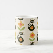 Mug Chats atomiques de milieu de siècle avec des fleur (Centre)