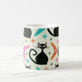 Mug Chats atomiques noirs du milieu du siècle avec Boo (Centre)