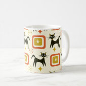 Mug Chats atomiques noirs du milieu du siècle avec des (Devant droit)