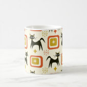 Mug Chats atomiques noirs du milieu du siècle avec des (Centre)
