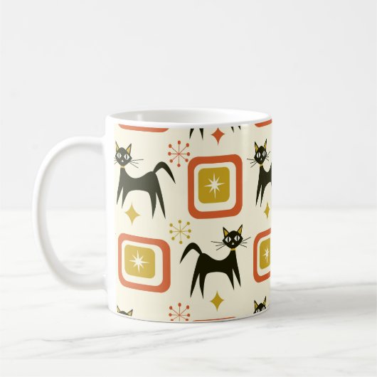 Mug Chats atomiques noirs du milieu du siècle avec des (Gauche)