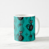 Mug Chats atomiques noirs du milieu du siècle sur Ogee (Devant droit)