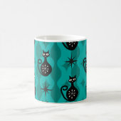Mug Chats atomiques noirs du milieu du siècle sur Ogee (Centre)