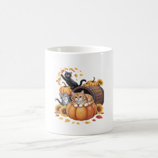 Mug Chats Automne Citrouilles Thanksgiving Sunflower C (Centre)