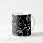 Mug Chats blancs en noir (Devant droit)