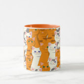 Mug Chats blancs et gingembre motif yeux verts yeux bl (Centre)