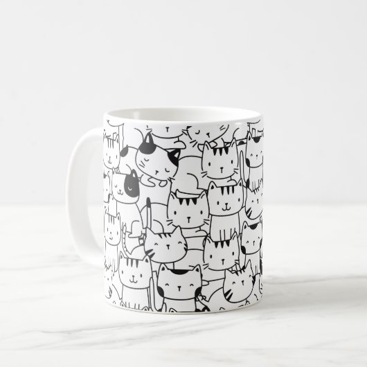 Mug Chats Blancs Et Noirs (Devant gauche)