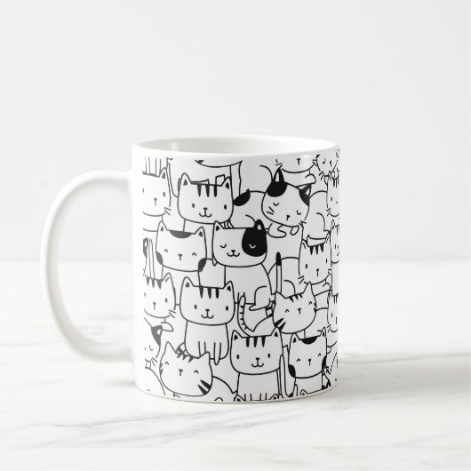 Mug Chats Blancs Et Noirs (Gauche)
