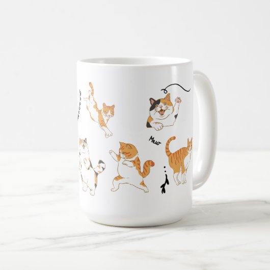 Mug Chats blancs noirs orange joueurs (Devant droit)