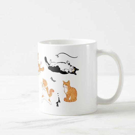 Mug Chats blancs noirs oranges joueuses (Droite)
