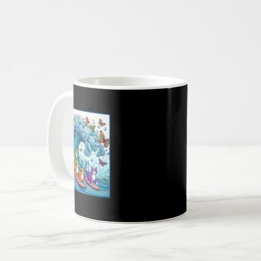 Mug Chats Bleus Vague Pour Kamala Drôle Chat Dame (Devant gauche)