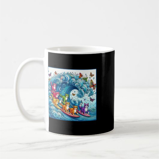 Mug Chats Bleus Vague Pour Kamala Drôle Chat Dame (Gauche)