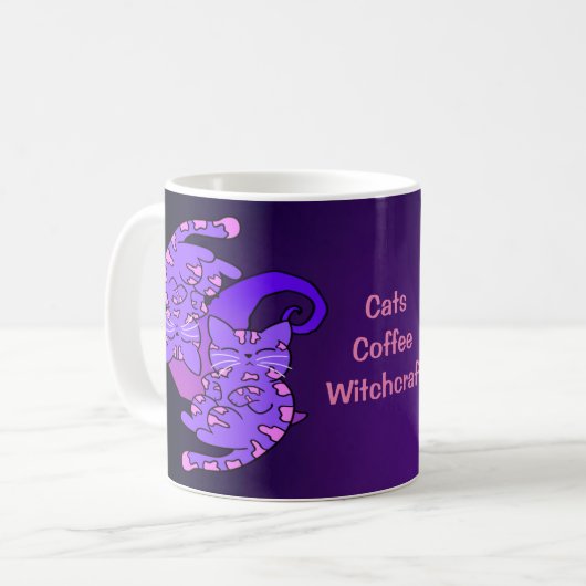 Mug Chats Café Witchcraft Gemini Retro Neon Purple (Devant gauche)