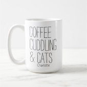 Mug Chats câlins au café Création de nom modifiable (Gauche)