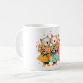 Mug Chats chantants tenant des bouquets (Devant gauche)