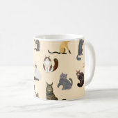 Mug Chats colorés : Différentes races Motif (Devant droit)