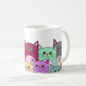 Mug Chats colorés mignons Personnalisés (Devant droit)