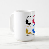 Mug Chats communs 4 logos multicolores (Devant gauche)