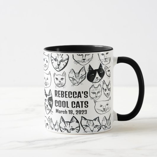Mug Chats Cool de Rebecca Cute Funny Cat CUSTOM (Droite)