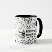 Mug Chats Cool de Rebecca Cute Funny Cat CUSTOM (Devant droit)