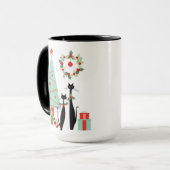Mug Chats Cool Noël Milieu du siècle Moderne (Devant gauche)
