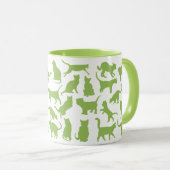 Mug Chats couleur Lime vert (Devant droit)