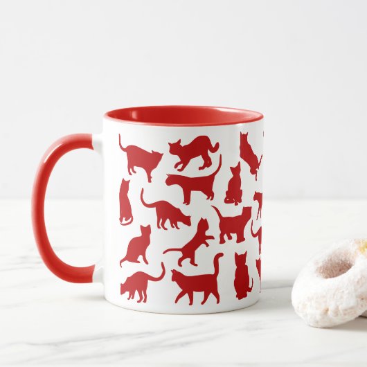 Mug Chats couleur rouge (Avec donut)