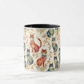 Mug Chats dans un Motif d'aquarelle chinois (Centre)