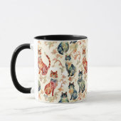 Mug Chats dans un Motif d'aquarelle chinois (Gauche)