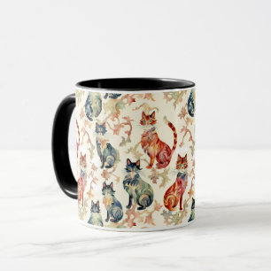 Mug Chats dans un Motif d'aquarelle chinois