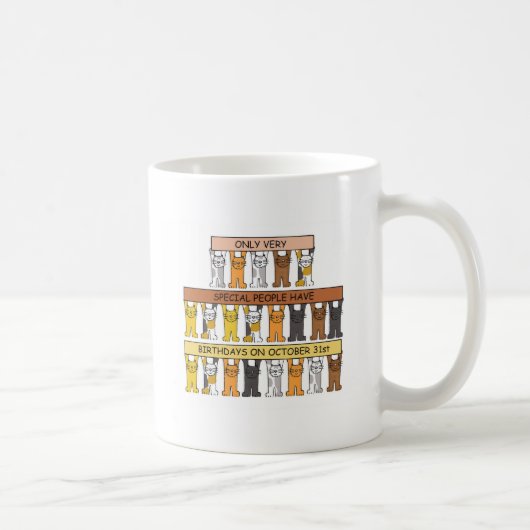 Mug Chats de bande dessinée d'anniversaire de (Droite)