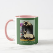 Mug Chats de Bureau Informatique Siamois Drôle de Méfa (Gauche)