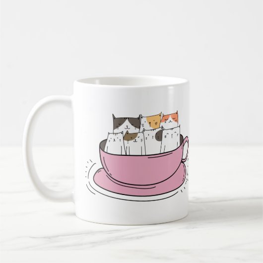 Mug Chats de café personnalisés (Gauche)