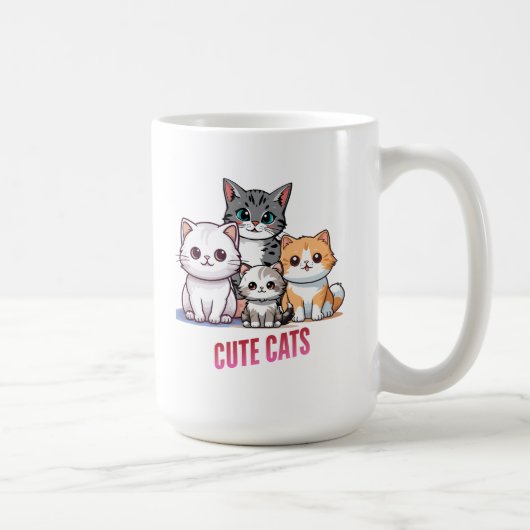 Mug Chats de Dessin Animé Mignons Création pour Amateu (Droite)
