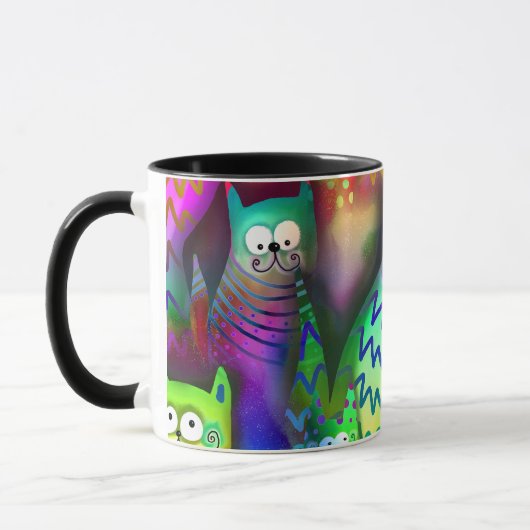 Mug Chats de dessin coloré (Gauche)