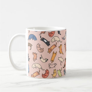Mug Chats de gribouillis motifs sans couture, illustra