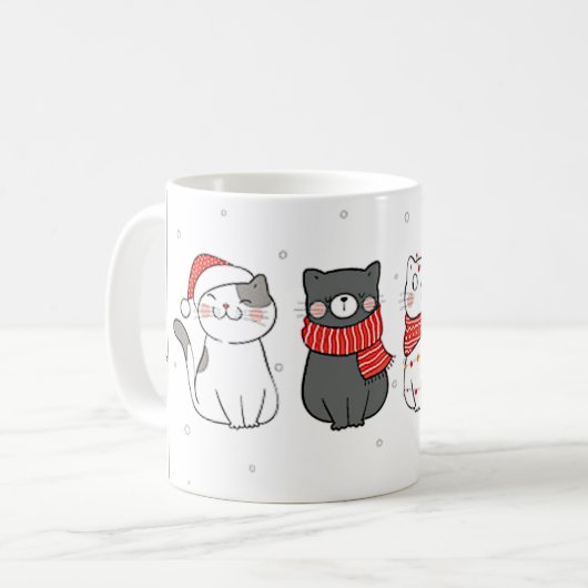 Mug Chats de Noël adorables Festives de Noël de Meowy  (Devant gauche)